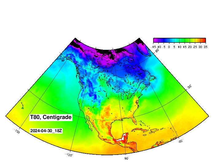 NCEP GFS 北米 気温