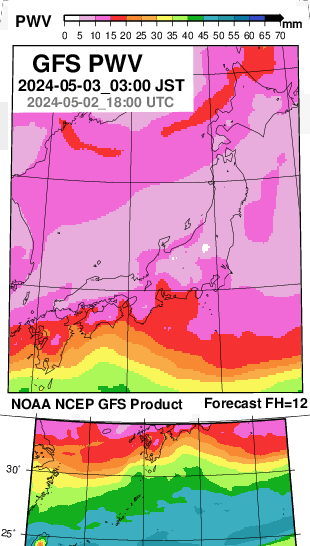 NCEP GFS 12 hour forecast