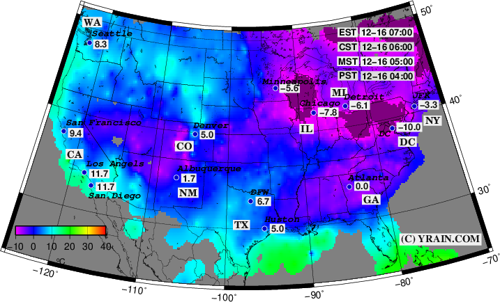Surface Temperature Observation in CONUS US