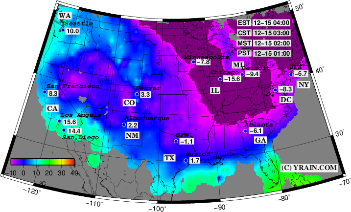 Surface Temperature Observation in CONUS US